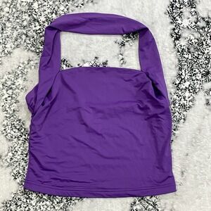 ForeFair Top Women Size Small Purple Crop Halter Minimalist Stretch